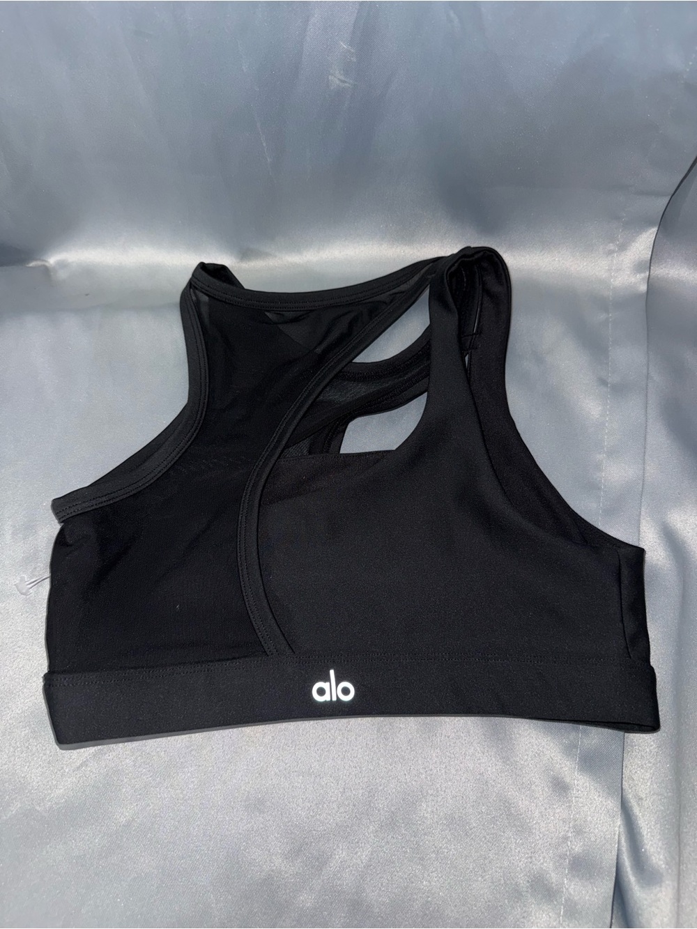 ALO Yoga Black Cutout Racerback Sports Bra